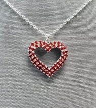 2.00Ct Round Cut Lab Created Red Ruby Heart Beauty Pendant 14K White Gold Plated - £117.99 GBP