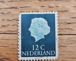 Netherlands Stamp Queen Juliana 12c Used Blue - $1.89
