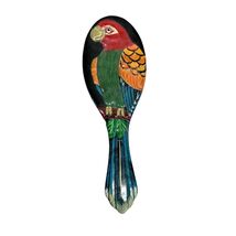 Art Deco Style VTG Parrot Hand held mirror made of wood painted  - $22.95