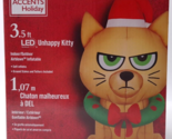 Home Accents Holiday 3.5 ft. Lit Inflatable Unhappy Kitty Christmas Deco... - £34.30 GBP