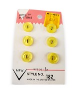 Vintage 6 Round Yellow Beveled Plastic Buttons NOS Card MPW KMart 1/2&quot; S... - $5.99
