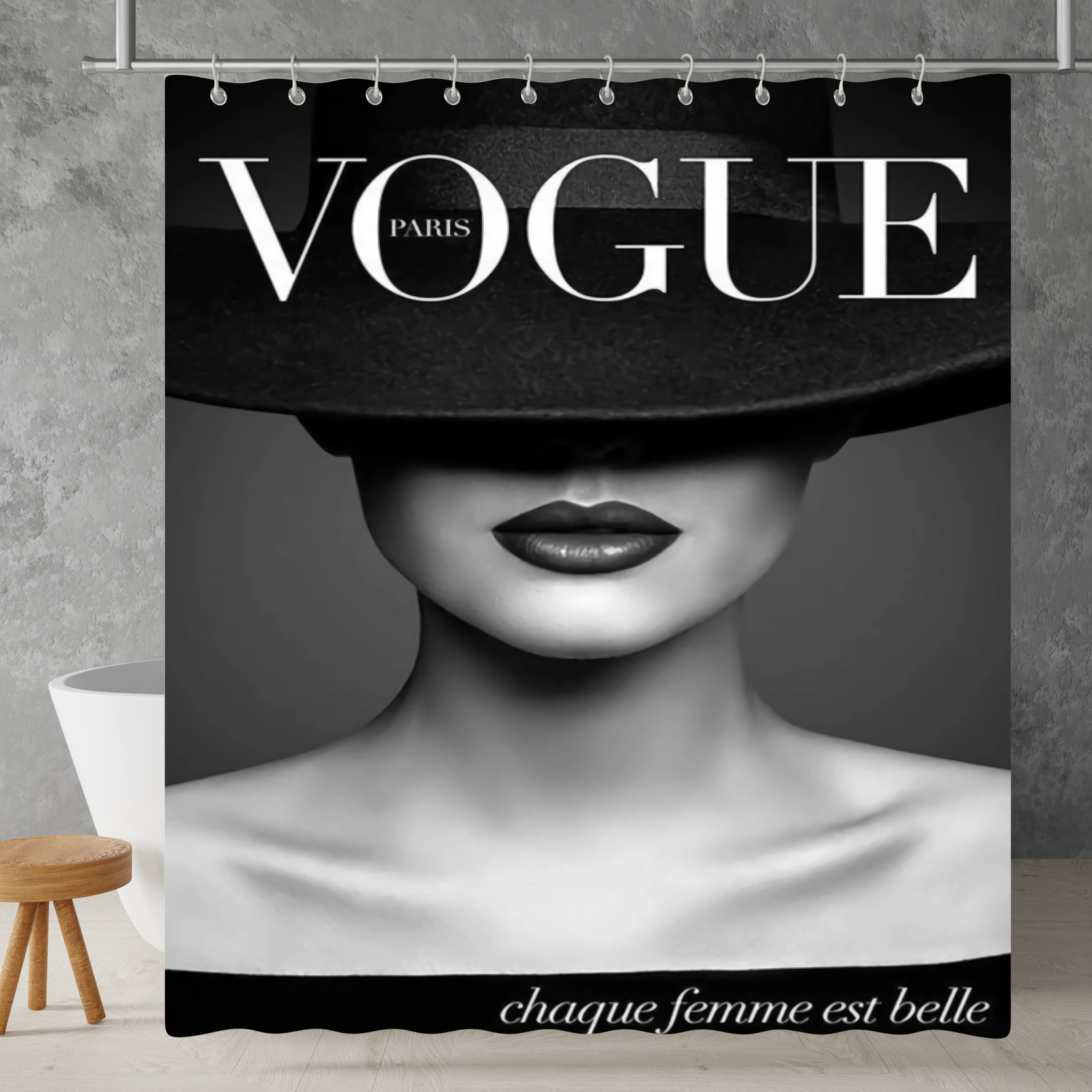 New!!! Vogue Cover Custom Waterproof Polyester Shower Curtain 4 Size Item image 5