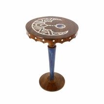12&quot;x24&quot; Acacia Wood Corner Table with Brass Inlay, Round Side Table, Cor... - $12,764.28 MXN