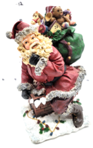 Christmas CEDAR CREEK COLLECTION COLLECTIBLE Resin 12&quot; SANTA w. Bag Of Toys - $14.50