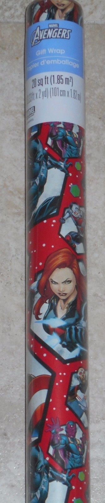 USA MARVEL AVENGERS HULK Christmas Wrapping Paper Red Blue 20 SQ FT Folded