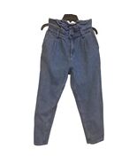 Who What Wear Blue Jeans Paperbag High Waist Cropped Stretchy Mom Sz 4 - $17.82