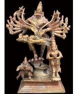 Lord Narsimha With Garuda and Prahlada In Pure Solid Copper - $7,173.46 MXN