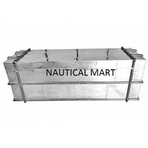 NauticalMart Vintage Aluminium Antique Finish Three Drawer Trunk &amp; Coffe... - £1,171.71 GBP