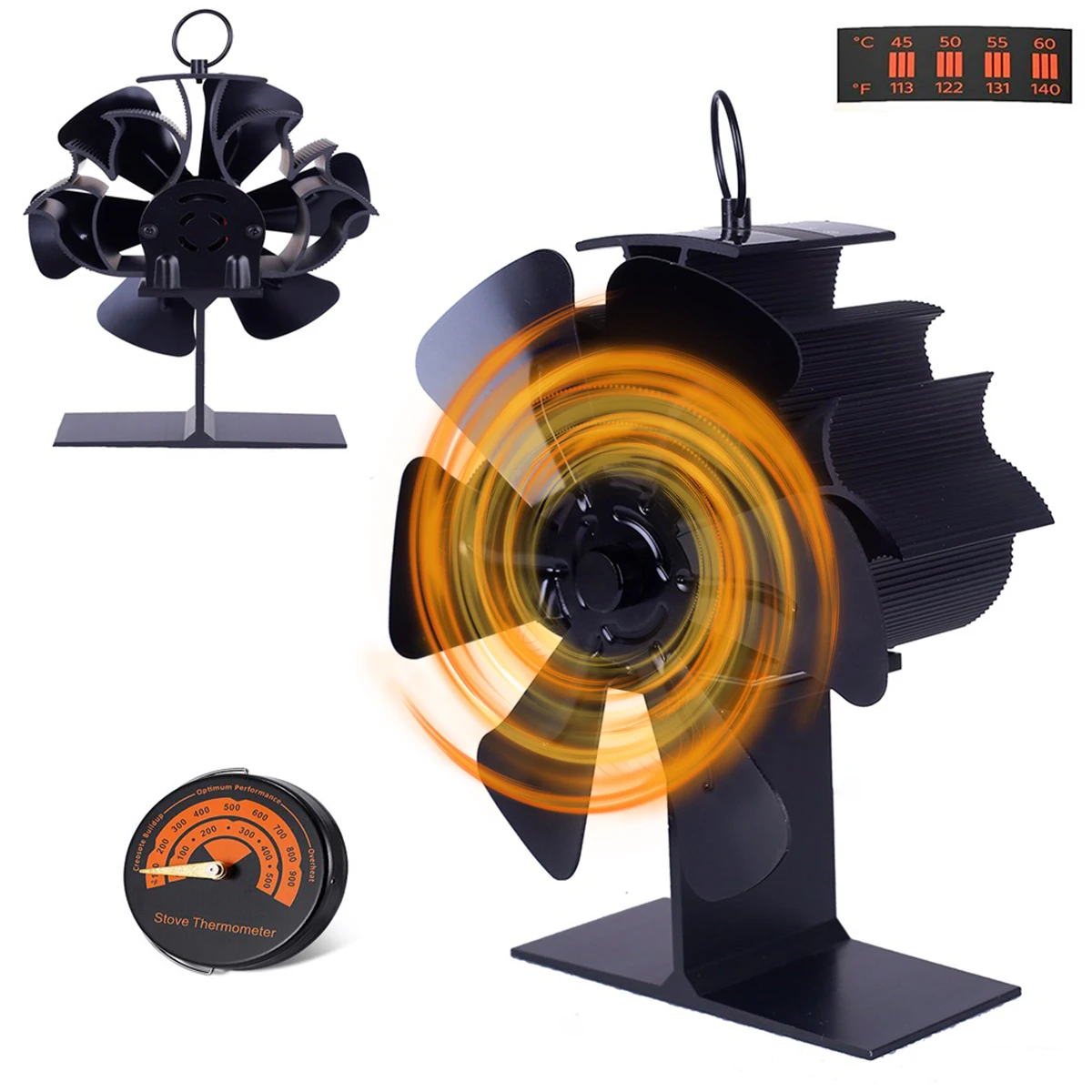 Firep Fan Stove Fan Silent 6 Blade Mini Stove Fan Heat Powered  Burner F... - $105.02