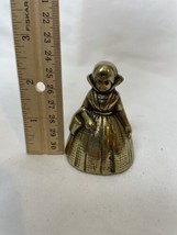 Antique Solid Brass Hand Bell Lady With Cloak And Basket - £21.62 GBP