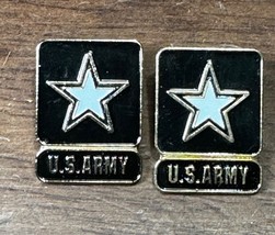 2 new US ARMY Lapel Pin Black White Gold Star Veteran Hat Tie Pin Army o... - £11.99 GBP