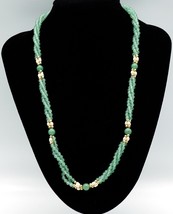 3 Strand Jade Bead Necklace with Gold filled Accent Beads &amp; Freshwater Pearls - £31.63 GBP