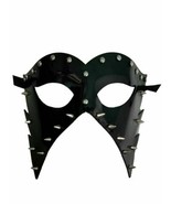 Black Patent Leather Metal Spikes Studs Masquerade Goth Mardi Gras Mask - £13.38 GBP