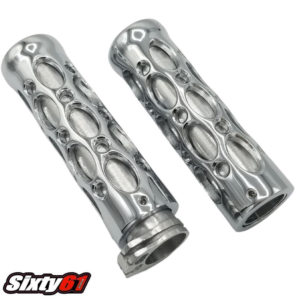 Suzuki GSXR 600, 750, 1000 Chrome Hand Grips Billet Aluminum 7/8 - $43.99