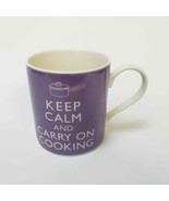KEEP CALM and CARRY ON COOKING Coffee Mug Cup Purple White - £17.84 GBP