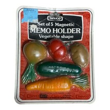 Vintage Nevco Set Of 5 Magnetic Memo Holders Vegetables Shaped *New NOS - $12.00