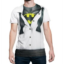 Batman Tuxedo Costume Reveal Sublimated T-Shirt White - £27.95 GBP