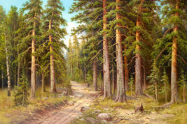 Painting Forest dense wood scene art Oil painting printed canvas Giclee - £7.49 GBP+