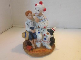 Artist Norman Rockwell Porcelain Figurine &quot;The Runaway&quot;  Clown/Boy/Dog -... - $276.80 MXN