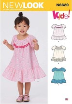 New Look Sewing Pattern N6629 10100 Dress Toddlers Size 1/2-4 - $8.96
