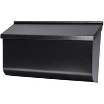 Woodlands Wall-Mount Mailbox, Medium Horizontal, Black Steel -L4010WB0 - $56.76