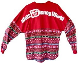 Disney Spirit Jersey Christmas Tree Castle Snowflake Mickey Holiday Adult LARGE - $81.58