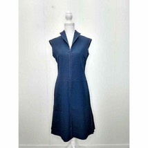 Vintage 60&#39;s 1960&#39;s - 70&#39;s 1970&#39;s Blue Zipper Dress A Line - £37.31 GBP