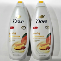 2 Pack Dove Glowing Mango &amp; Almond Butters Microbiome Body Wash 22oz. - £27.16 GBP