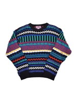 Vintage Concrete Mix Sweater Mens S Coogi Style Multicolor Crewneck 3D Knit - £30.25 GBP