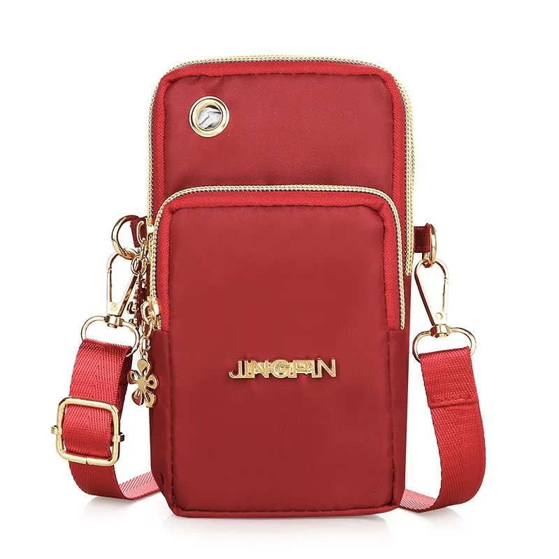 Women Shoulder Bag Girl Nylon Red 04 - £7.20 GBP