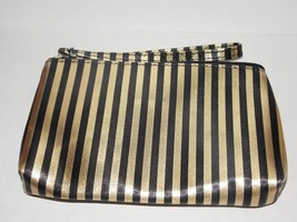 Napoleon Perdis BLACK GOLD Stripes Polyester Canvas Makeup Cosmetics Bag... - $279.41 MXN