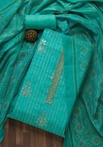 salwar suit salwar kameez Zariwork Chanderi fabric with dupatta unstiched - £75.02 GBP