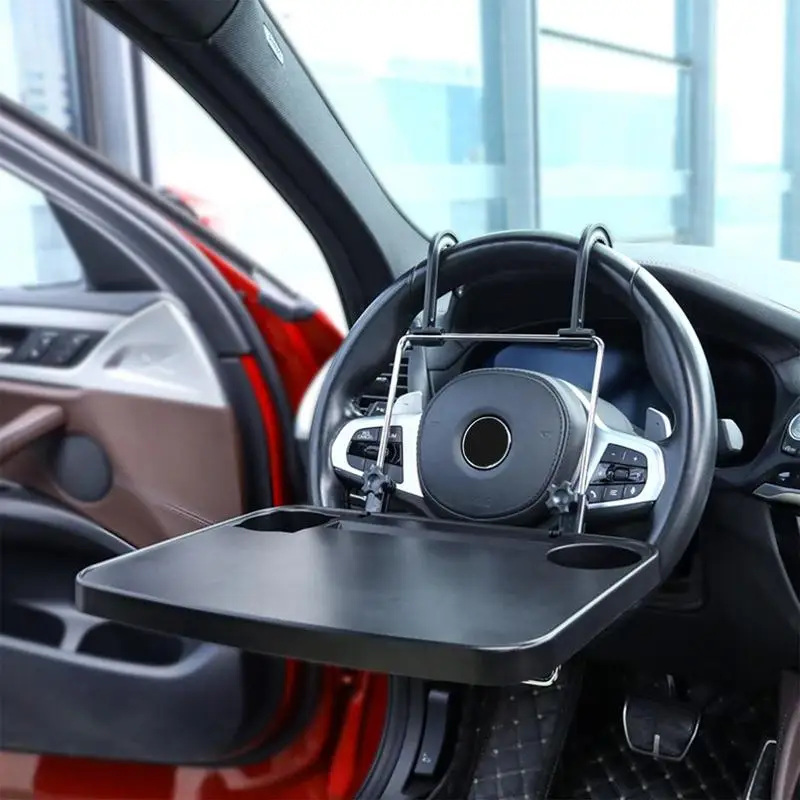 Car Table Steering Wheel Eat Work Drink Food Coffee Goods Holder Tray Foldable - £27.47 GBP