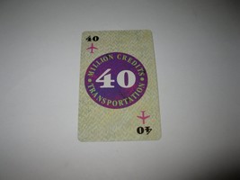 1986 Power Barons Board Game Piece: $40 Million Credits Transportation card - $1.00