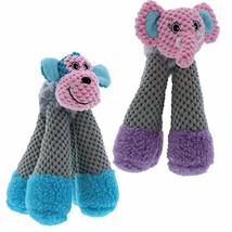 Plush Dog Toys Fuzzy Corduroy Long Legs Squeaker Choose Elephant or Monkey 8.5&quot;  - £12.82 GBP+