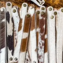 Cowhide Bracelets Hair On Cowhide Genuine Leather Brown Cream - £14.01 GBP