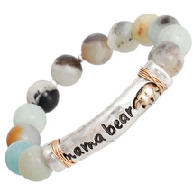 Natural Stone Bead Mama Bear Bracelet - $39.49