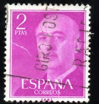  1955 Spain Postage Stamp - Definitive Issue -General Franco - Scott # 830 - £2.38 GBP