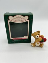 Hallmark Ornament 1988 Cinnamon Teddy Bear with Heart 6th in the Series NOS Vntg - £7.38 GBP