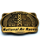 Vintage 1982 National AIr Races Championship Brass Belt Buckle RARE Dyna... - $55.19