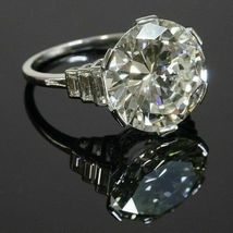 Vintage 4.50 Ct Round Simulated Diamond Engagement Ring in 10k Solid White Gold - £619.35 GBP
