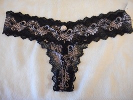Women&#39;s City Streets Juniors Lace Thong Panties Black Pink Cocoa  NEW Sm... - $8.98