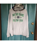 Notre Dame Hooded Sweatshirt Adult XL Gray Fighting Irish Big Logo Pocke... - $19.01