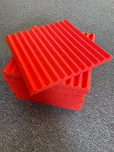 1&quot; x 12&quot; x 12&quot; RED Acoustic Wedge Soundproofing Studio Foam Tiles - 12 Pack - £12.25 GBP