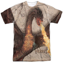 The Hobbit Smaug Attack Sublimation Front &amp; Back Print T-Shirt NEW UNWORN - £24.33 GBP