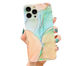 Anymob iPhone Case Blush Laser Marble Shockproof Firm Flex Mobile Cover  - £19.82 GBP