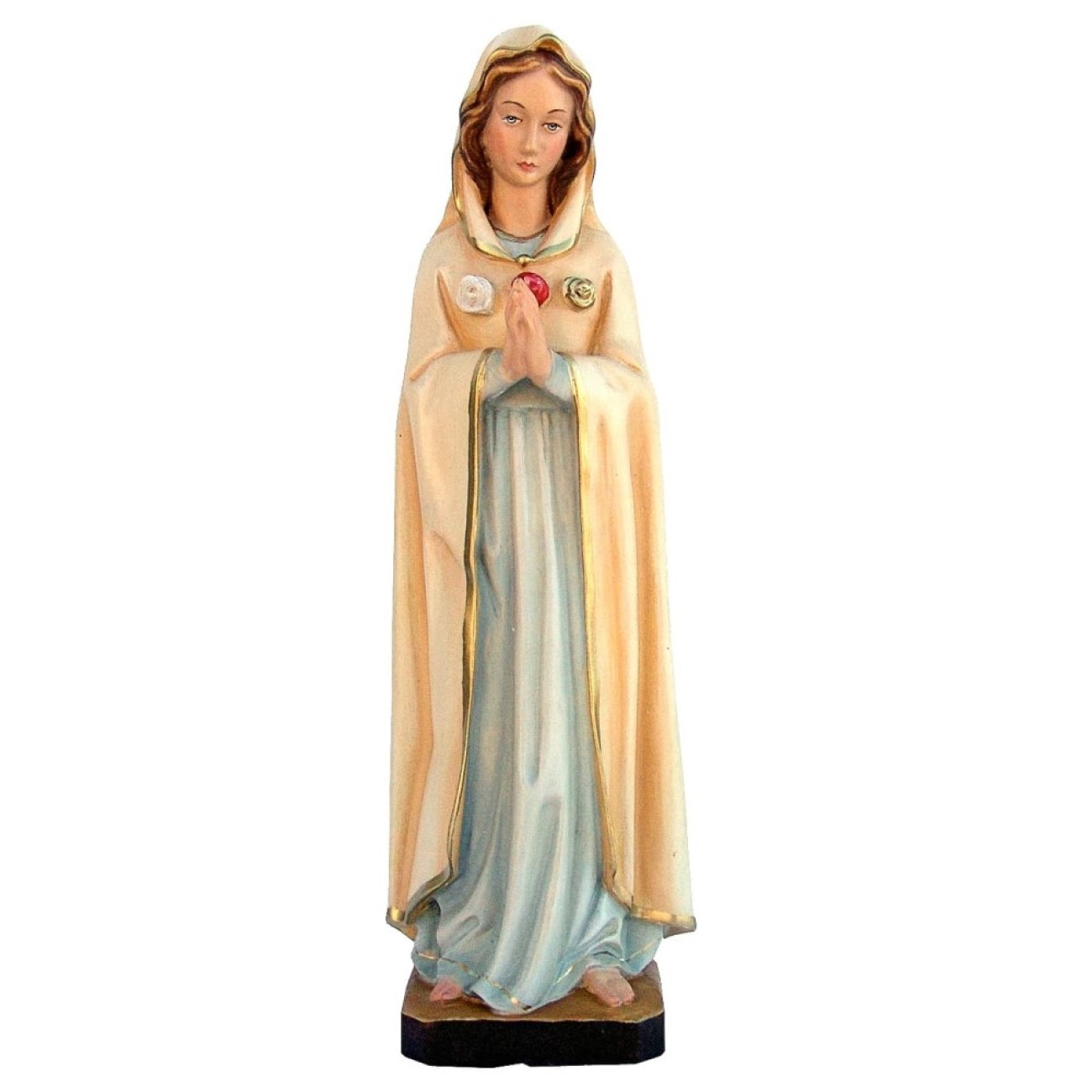 Mystic Rose Wooden Statue ornament decoration LIfe size religious sacred... - $1.36