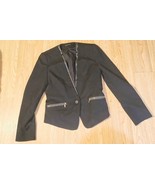Express Black Tuxedo Style Blazer One Button Size 10 Distressed See Pict... - $368.87 MXN
