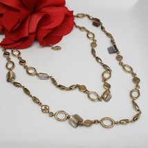 Vintage Bijoux Terner Gold Tone &amp; MOP Multi-Strand Necklace Statement Collar Cha - £11.75 GBP