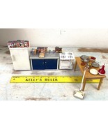 Vintage 42-Piece Dollhouse Kitchen Set–Table, Food, Plates, Eggs, Stove,... - $63.66 CAD